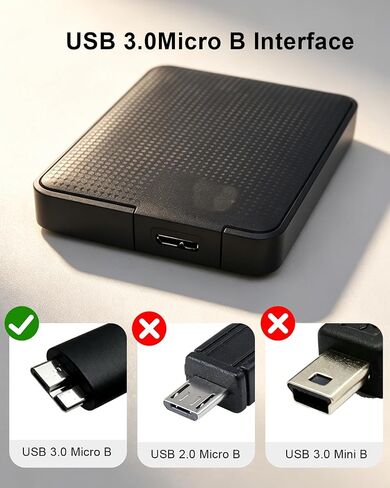 Replacement USB 3.0 Micro B Cable External Hard Drive Cord, 1.6FT in Kuwait
