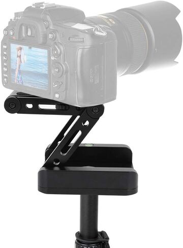 Portable Adjustable 3 - Fold Flex Tilt Tripod Head, Quick Release Plate for DSLR Camera, Aluminum Alloy Mount with Bubble Level and Dual Screw Holes for Stable in Kuwait