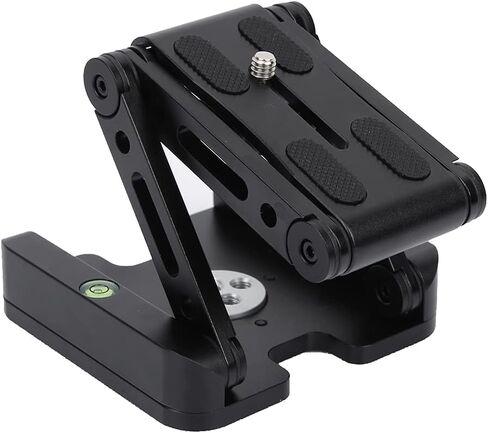 Portable Adjustable 3 - Fold Flex Tilt Tripod Head, Quick Release Plate for DSLR Camera, Aluminum Alloy Mount with Bubble Level and Dual Screw Holes for Stable in Kuwait