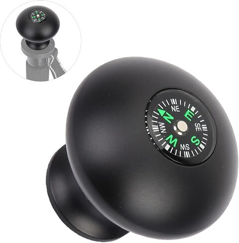 Pole Grip Button, Aluminium Alloy Monopod Tripod Head With 3/8 Inch Screw Hole And Compass For Outdoor Hiking Camping in Kuwait