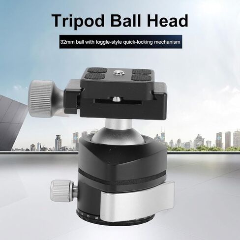 Luocute 32mm Ball Head, One Click Lever Lock Plate Lightweight 279g 8kg Load Capacity, with Standard Compatible Clamp, for DSLR Mirrorless Camera Monopod Tripod in Kuwait