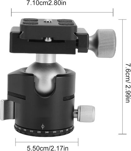 Luocute 32mm Ball Head, One Click Lever Lock Plate Lightweight 279g 8kg Load Capacity, with Standard Compatible Clamp, for DSLR Mirrorless Camera Monopod Tripod in Kuwait