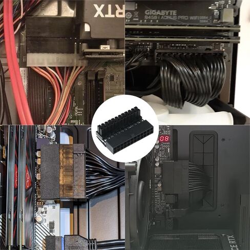TAODAN ATX 24 Pin Female to 24 Pin Male 90 Degree Power Adapter Compatible with Motherboard and Computer Power Supplies in Kuwait