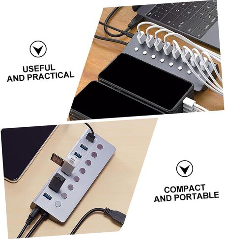 1pc USB Hub Ports USB Splitter Charging Port Compact Multi-Functional for Laptops and Portable Design for Travel and Work in Kuwait