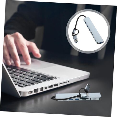 USB Type C Hub 8 in 1 Metal Multi Port Adapter for Laptop in Kuwait