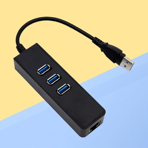 USB to Ethernet Adapter, 3 USB 3.0 Ports, Gigabit Rj45 in Kuwait