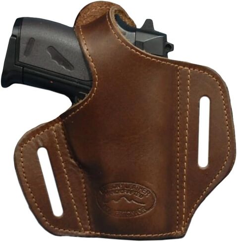 Barsony New Brown Leather Pancake Gun Holster for Mini/Pocket 22 25 32 380 in Kuwait