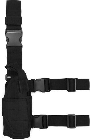 Tactical Holster/Leg Holster/Drop Leg Bag, Adjustable Right Leg Handgun Holster, Airsoft Gun Holder, Pistol Pack/Pouch/Case Bag for Hunting, Gun Training (Black) in Kuwait