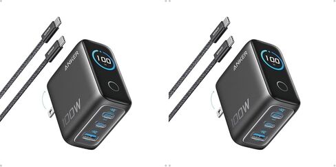 Anker 100W Max USB C Charger, 3-Port GaN Phone Charger with Smart Display (Pack of 2) in Saudi Arabia
