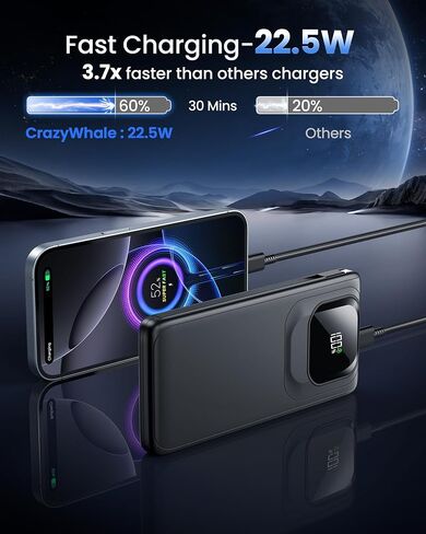 Portable Charger Power Bank with Built-in Cables Fast Charging in Kuwait