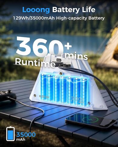 Starlink Mini Battery 129Wh 35000mAh, 2-in-1 Portable Charger with Stand for Camping & Remote Work, Air Travel Safe 6H Runtime, Pass-Through Charging, Waterproof & Dustproof in Kuwait