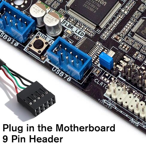 2 Pcs USB Header to-USB Port USB 2.0 Female-to Motherboard 9 Pin Header Adapter Cable 3.9'' Type A Port to 5 Pin Female Mainboard Data Cable in Kuwait