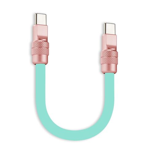 chubbycable 240W Short USB C to C Charging Cable, Blue+Green, 0.82FT in Kuwait