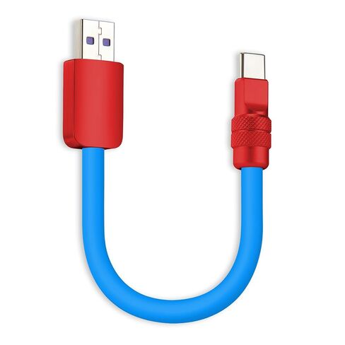 chubbycable 240W Short USB C to C Charging Cable, Blue+Green, 0.82FT in Kuwait