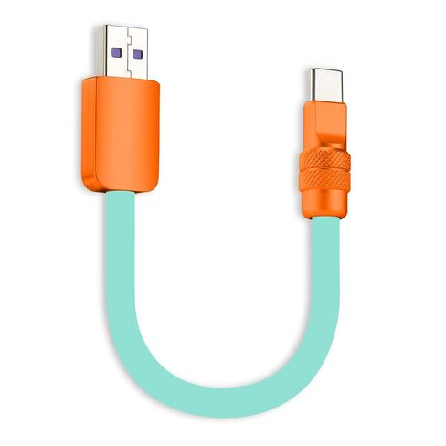 chubbycable 240W Short USB C to C Charging Cable, Blue+Green, 0.82FT in Kuwait