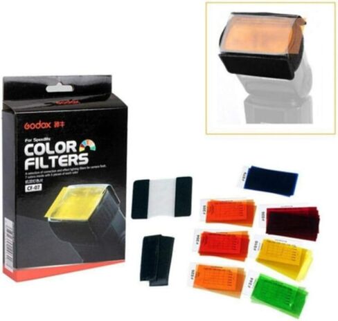Godox Flash CF07 Color Gel Kit for Flash Lighting, 7 Colors with 5 Pieces Per Color, Creative Lighting Effects, Color Correction, Mood Control for Photography and Video in Kuwait