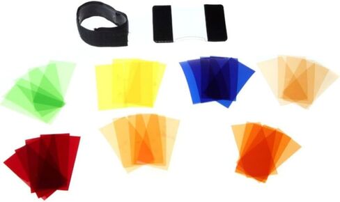 Godox Flash CF07 Color Gel Kit for Flash Lighting, 7 Colors with 5 Pieces Per Color, Creative Lighting Effects, Color Correction, Mood Control for Photography and Video in Kuwait