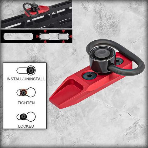 Alloy Red Tactical KeyMod Modular Direct Attachment Quick Detach QD Sling Swivel Mount Kit-Push Button in Kuwait