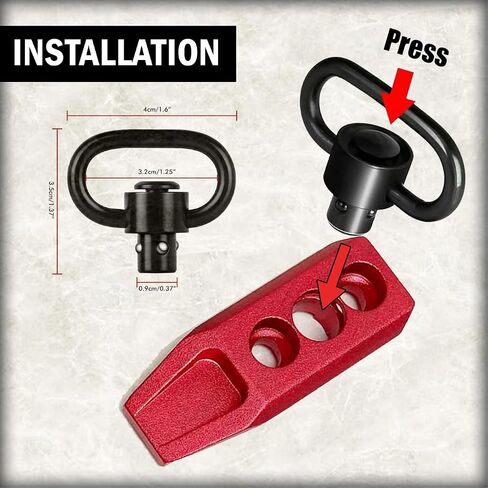 Alloy Red Tactical KeyMod Modular Direct Attachment Quick Detach QD Sling Swivel Mount Kit-Push Button in Kuwait