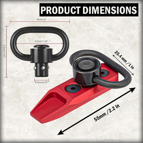Alloy Red Tactical KeyMod Modular Direct Attachment Quick Detach QD Sling Swivel Mount Kit-Push Button in Kuwait