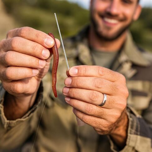 DOITOOL Worm Threader, 304 Stainless Steel Bait Needle with Wood Handle in Kuwait
