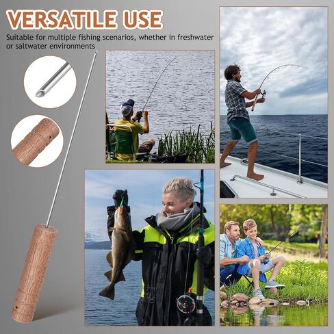 DOITOOL Worm Threader, 304 Stainless Steel Bait Needle with Wood Handle in Kuwait