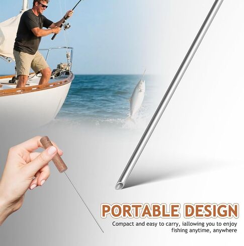 DOITOOL Worm Threader, 304 Stainless Steel Bait Needle with Wood Handle in Kuwait