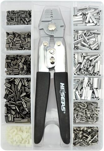 Hi-Seas Tackle Rigging Kits – Complete Fishing Rigging Set with Crimping Tools, Crimp Sleeves, & Storage Box for Saltwater & Freshwater Fishing, Leader Rigging, & Lure Making Supplies in Kuwait