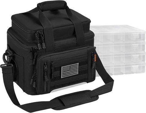 Fishing Tackle Bags with 4 * 3600 Tackle Trays & Strap (Black) in Kuwait