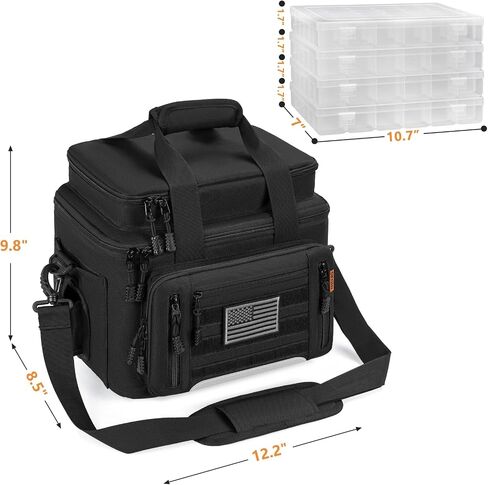 Fishing Tackle Bags with 4 * 3600 Tackle Trays & Strap (Black) in Kuwait