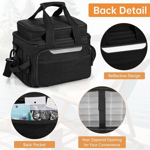 Fishing Tackle Bags with 4 * 3600 Tackle Trays & Strap (Black) in Kuwait