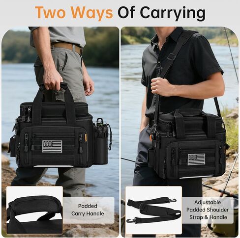 Fishing Tackle Bags with 4 * 3600 Tackle Trays & Strap (Black) in Kuwait