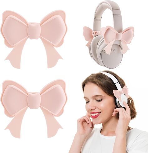 Silicone Pink Bow Headphone Decor Accessories Gift for Gamer in Kuwait