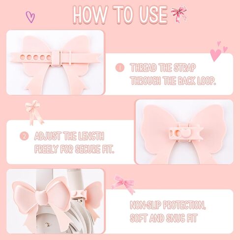 Silicone Pink Bow Headphone Decor Accessories Gift for Gamer in Kuwait