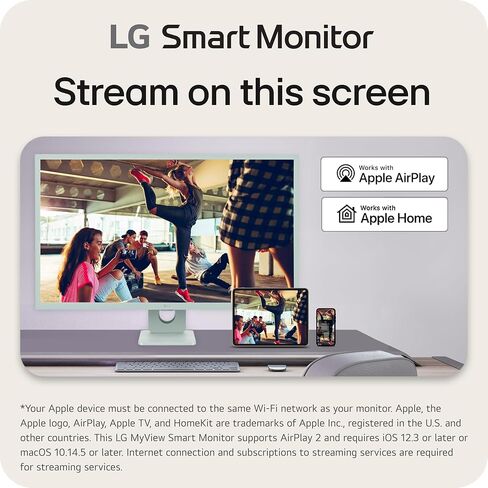 LG 32SR50F-G Smart Monitor 32-Inch FHD (1920x1080) IPS Display, webOS 23, HDR 10, x2 Built-in Speakers, AirPlay 2, Screen Share, Bluetooth, ThinQ App, Remote Control, Green in Kuwait