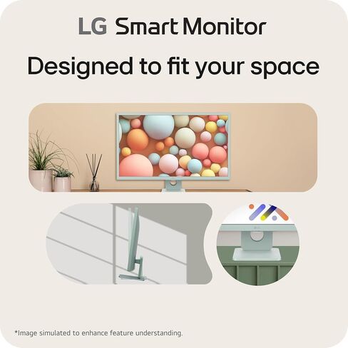 LG 32SR50F-G Smart Monitor 32-Inch FHD (1920x1080) IPS Display, webOS 23, HDR 10, x2 Built-in Speakers, AirPlay 2, Screen Share, Bluetooth, ThinQ App, Remote Control, Green in Kuwait