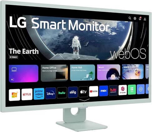 LG 32SR50F-G Smart Monitor 32-Inch FHD (1920x1080) IPS Display, webOS 23, HDR 10, x2 Built-in Speakers, AirPlay 2, Screen Share, Bluetooth, ThinQ App, Remote Control, Green in Kuwait