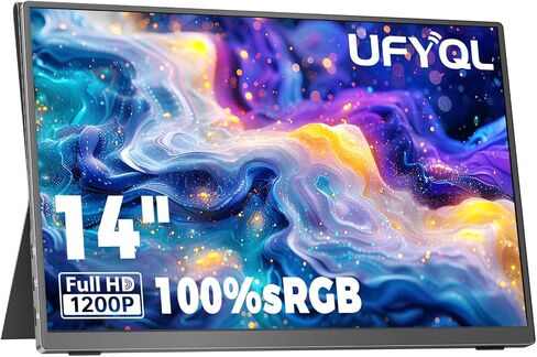UFYQL Portable Monitor 14 Inch FHD 1920×1200 IPS USB-C HDMI Second Screen in Kuwait