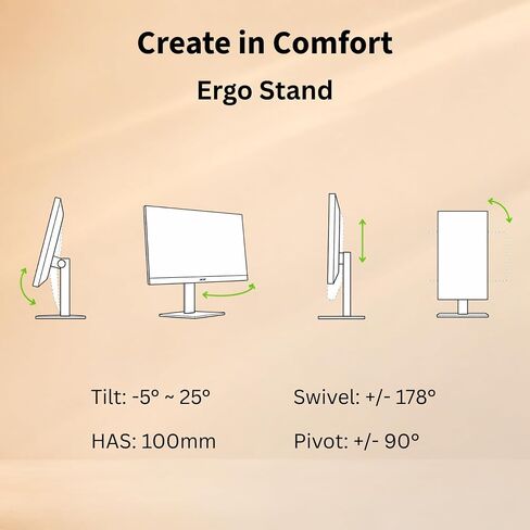 Acer ProDesigner PE270K L1smiqpruzx 27" 4K UHD Monitor, Up to 144Hz in Kuwait