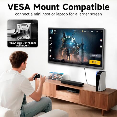 Portable Monitor, 24 inch 1080P FHD 100Hz Laptop Screen Extender, Large Gaming Monitor IPS Display for Laptop, Desktop, MacBook, PS4/5 with Kickstand VESA Compatible in Kuwait