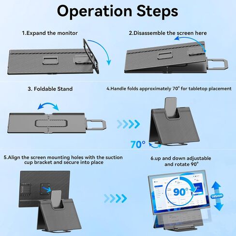 Portable Monitor, 24 inch 1080P FHD 100Hz Laptop Screen Extender, Large Gaming Monitor IPS Display for Laptop, Desktop, MacBook, PS4/5 with Kickstand VESA Compatible in Kuwait