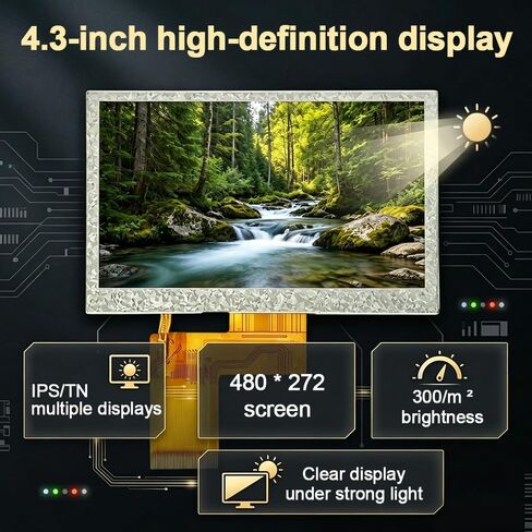 4.3 Inch TFT LCD Display Module, 480x272 TFT Touch Screen for RGB MCU SPI in Kuwait