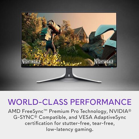 Alienware 27" 280Hz QHD Gaming Monitor | Fast IPS Nano Color, 1ms GtG, G-Sync Compatible, FreeSync Premium Pro, VESA HDR600, 95% DCI-P3, Height/Tilt/Swivel/Pivot Stand in Kuwait