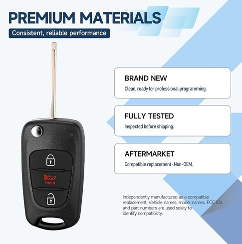 Smart Key Fob Remote for Kia Soul 2010 2011 2012 2013 Car Keyless Entry NYOSEKSAM11ATX(AMFL) 95430-2K250 315MHz 46 TQ8-RKE-3F02 486607-3000 in Kuwait