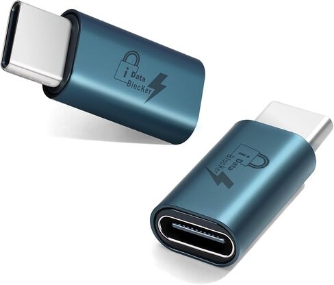 Duttek USB C to USB C Data Blocker, for Charge Only, Digital Security Protector with Male to Female, Anti Hacking Device Ports for Secure Charging Data Protection, 2 Pack-Blue in Kuwait