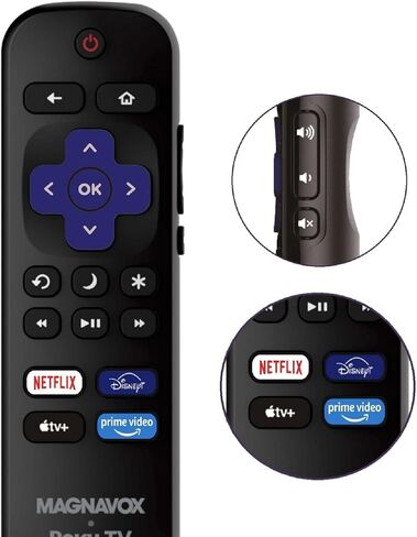 OEM Replacement Remote Control for Magnavox Roku TV, No Pairing Required, Ready to Use with Magnavox Roku Smart 4K UHD TV【Not Compatible with Roku Stick or Box】-Netflix, Disney+, Apple TV+, PrimeVideo in Kuwait