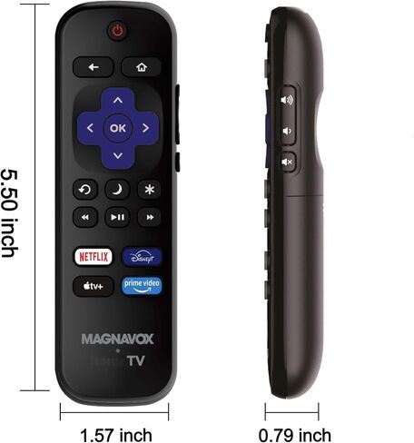 OEM Replacement Remote Control for Magnavox Roku TV, No Pairing Required, Ready to Use with Magnavox Roku Smart 4K UHD TV【Not Compatible with Roku Stick or Box】-Netflix, Disney+, Apple TV+, PrimeVideo in Kuwait
