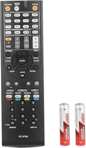 RC-879M RC879M Remote Control Compatible with Onkyo AV Receiver HT-R393 HT-R593 TX-SR333 TX-NR535 HTR393 HTR593 TXSR333 TXNR535 Replacement Controller with Batteries in Kuwait