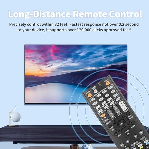 RC-879M RC879M Remote Control Compatible with Onkyo AV Receiver HT-R393 HT-R593 TX-SR333 TX-NR535 HTR393 HTR593 TXSR333 TXNR535 Replacement Controller with Batteries in Kuwait