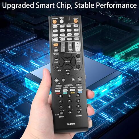 RC-879M RC879M Remote Control Compatible with Onkyo AV Receiver HT-R393 HT-R593 TX-SR333 TX-NR535 HTR393 HTR593 TXSR333 TXNR535 Replacement Controller with Batteries in Kuwait